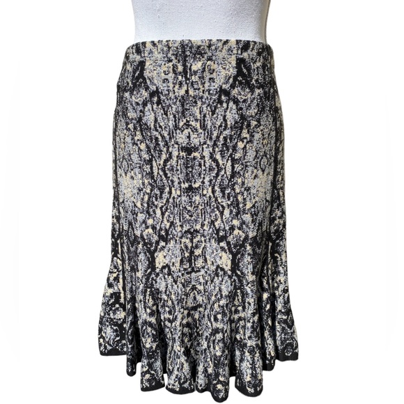 Nic+Zoe Marbled Pattern Cotton Blend Flounce Skirt Size Large - Picture 8 of 8